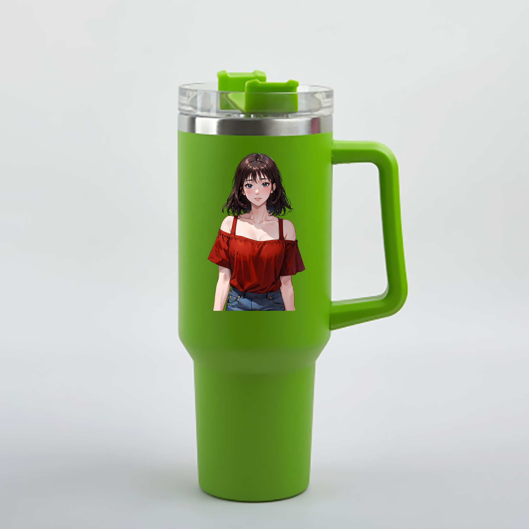 （画像用） SLAM DUNK／スラムダンク 1200mL車用タンブラー - クリスタルステッカー（プラスチックストロー付き）